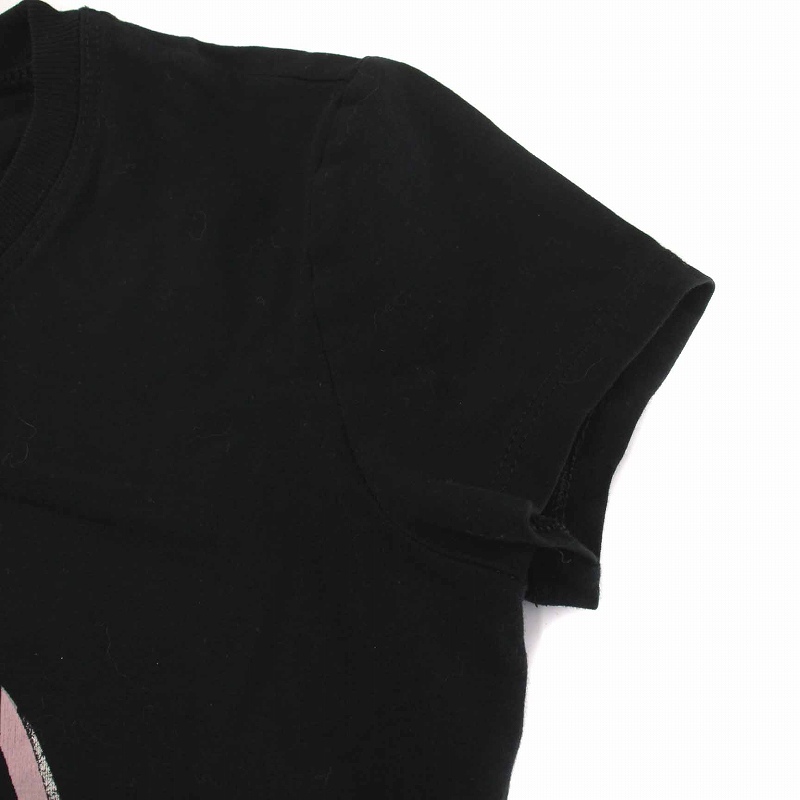 アルマーニ ジーンズ ARMANI JEANS AJ Tシャツ カットソー クルーネック プリント 半袖 38 S 黒 ブラック /YM レディース_画像7