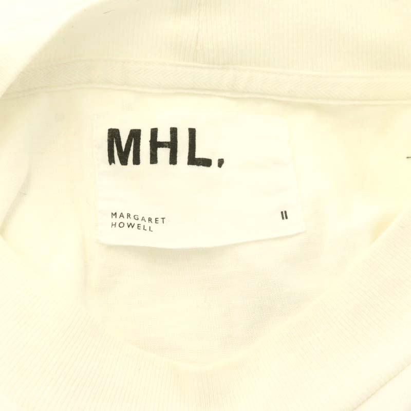 マーガレットハウエル MHL. Tシャツ カットソー 長袖 無地 コットン 2 白 ホワイト /NR レディース_画像3