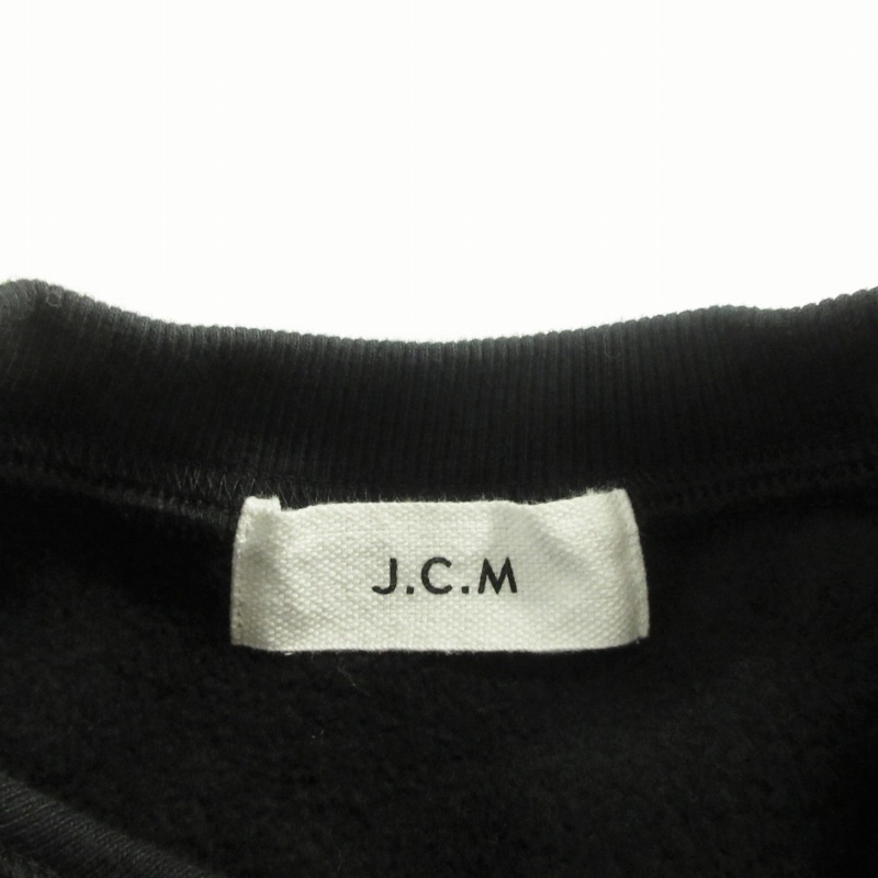 J.C.M 美品 近年 スウェット カットソー トレーナー 変形 アシンメトリー デザイン JCM20W013 黒 ブラック 38 約M 0406 レディース_画像3