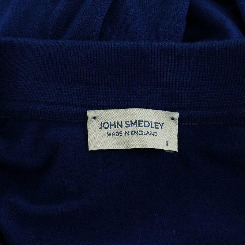 ジョンスメドレー JOHN SMEDLEY ニット カットソー 半袖 襟付き Vネック 無地 S 青 ブルー ■GY18 /MQ レディース_画像4