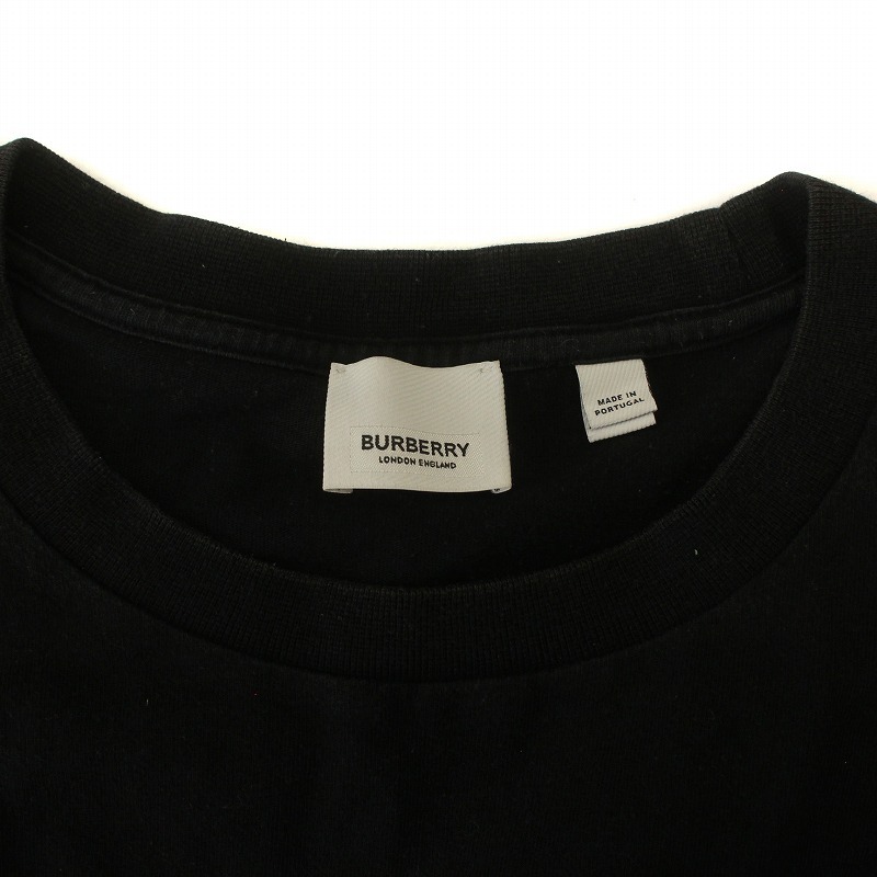 バーバリー ロンドン BURBERRY LONDON england イングランド ノバチェック Tシャツ カットソー 半袖 ロゴ クルーネック L 黒_画像4