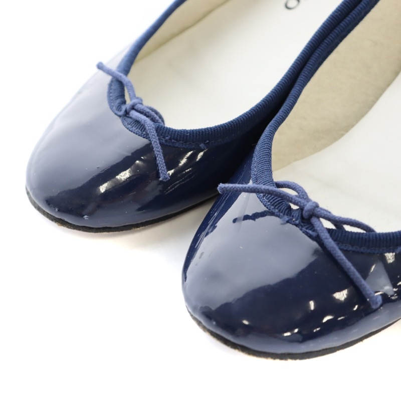 レペット Repetto パテントバレエシューズ パンプス ラウンドトゥ チャンキーヒール エナメル 35 22.7cm 紺 ネイビー /YB レディース_画像5