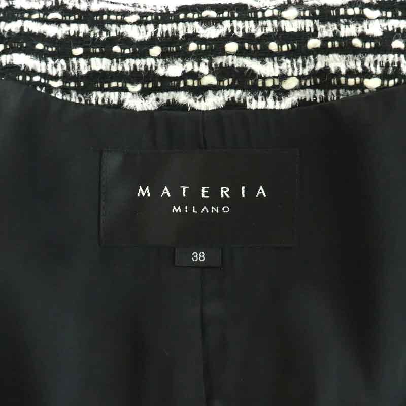  Materia MATERIA no color жакет твид шерсть .38 M чёрный черный белый белый /NW23 женский 