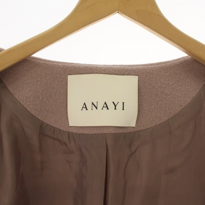  Anayi ANAYI 21AW no color пальто длинный шерсть 36 S потускнение розовый /SI16 женский 
