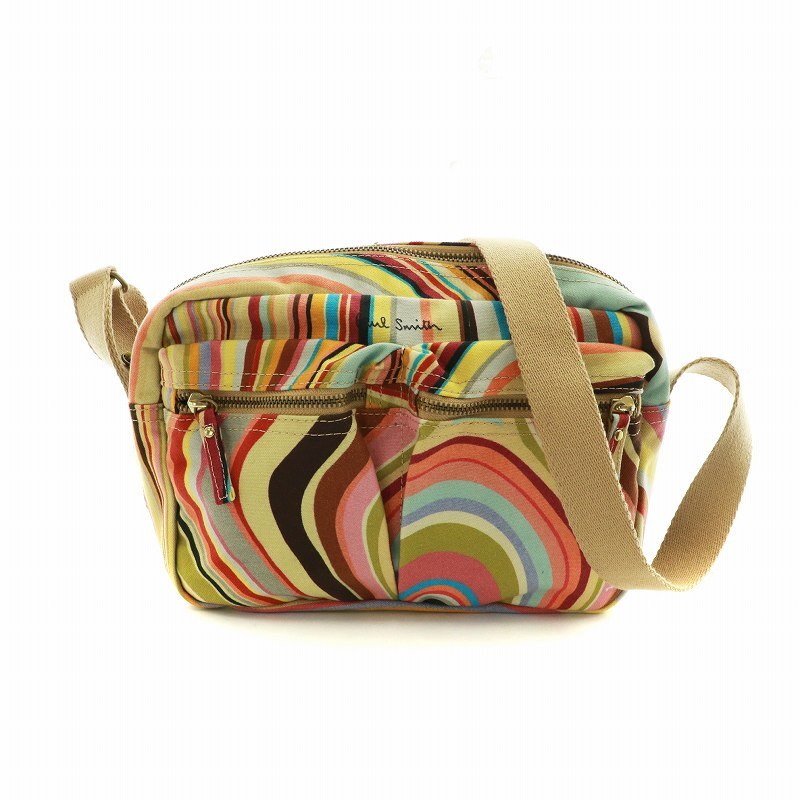  Paul Smith PAUL SMITH shoulder bag Mini canvas canvas total pattern multicolor #GY11 /MQ lady's 