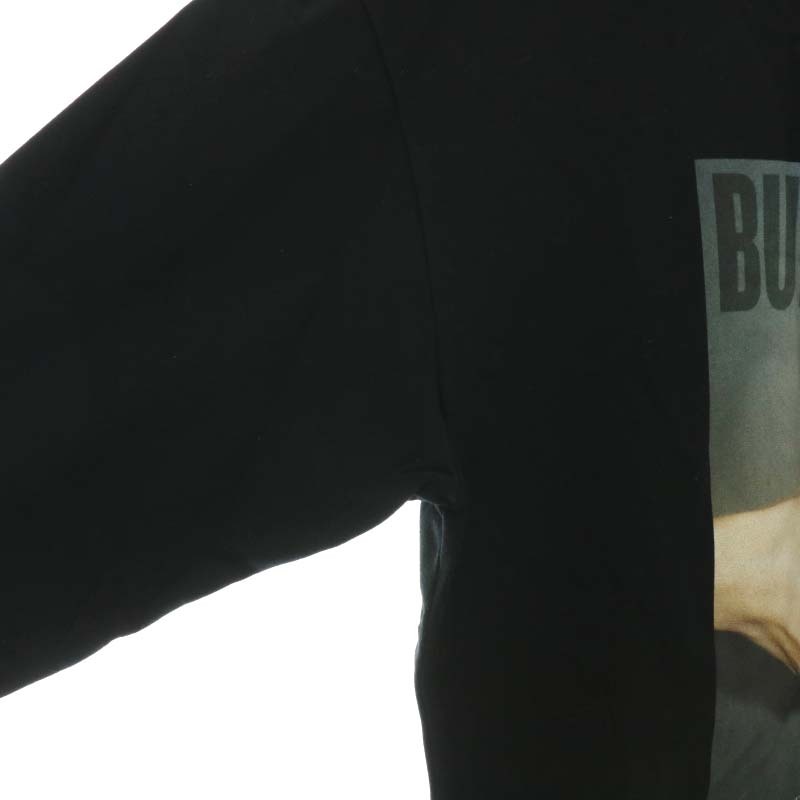 マーブルズ アンド コー MARBLES&Co. Tシャツ カットソー 長袖 クルーネック BURGERS プリント ロゴ M 黒 ブラック_画像6
