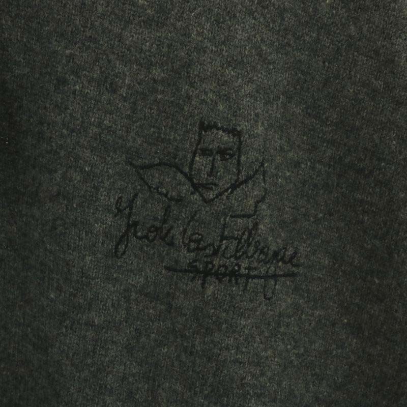 カステルバジャック CASTELBAJAC スポーツ SPORT ポロシャツ ウール ニット 長袖 ロゴ 刺繍 4 XL グレー /XZ ■GY35 メンズ_画像8