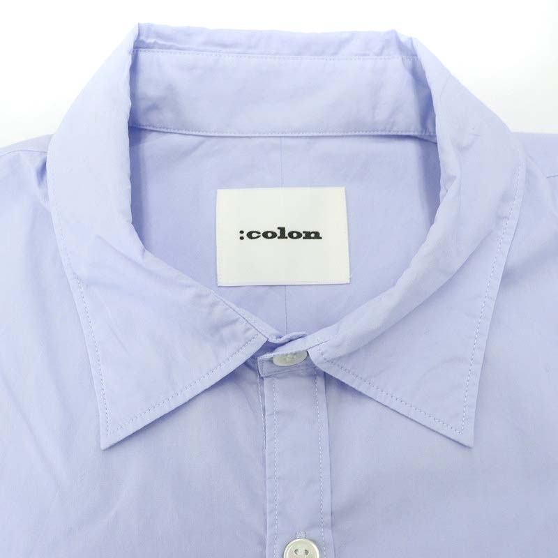 :colon コロン ダブルポケット シャツ カジュアル 長袖 1 S 青 ブルー /AT ■OS ■AD メンズ_画像3