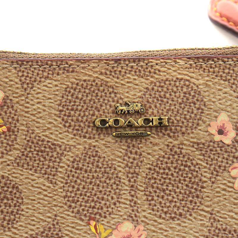 コーチ COACH パスケース カード入れ 定期入れ 小銭入れ コインケース 花柄 茶 ブラウン M1892 /AN51 ●D レディース_画像3