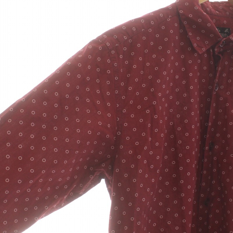 アニエスベーオム Agnes b. homme カジュアルシャツ 柄シャツ ドット 40 M ボルドー /FQ メンズの画像3