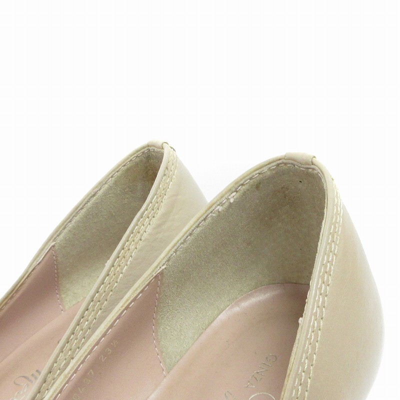  Ginza Kanematsu GINZA Kanematsu pumps heel leather 120437 gray 23.5cm shoes shoes lady's 
