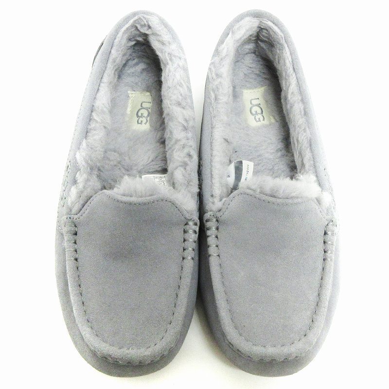 アグ UGG ANSLEY アンスレー ムートン モカシン シューズ スリッポン グレー 25cm ■SM1 レディース_画像3