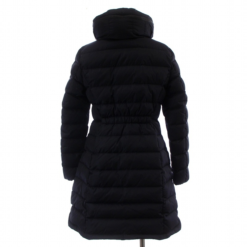 モンクレール MONCLER FLAMMETTE GIUBBOTTO フラメッテ ロングダウンジャケット フード ロゴワッペン 1 M 紺 ネイビー A0934993105_画像3