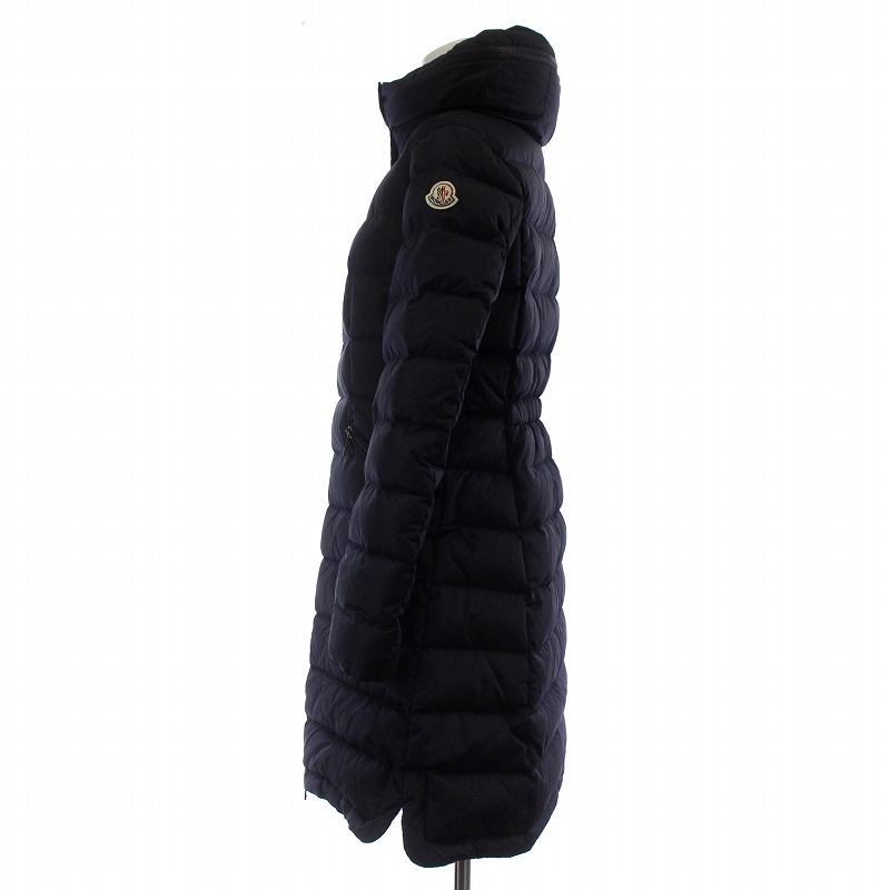 モンクレール MONCLER FLAMMETTE GIUBBOTTO フラメッテ ロングダウンジャケット フード ロゴワッペン 1 M 紺 ネイビー A0934993105_画像2