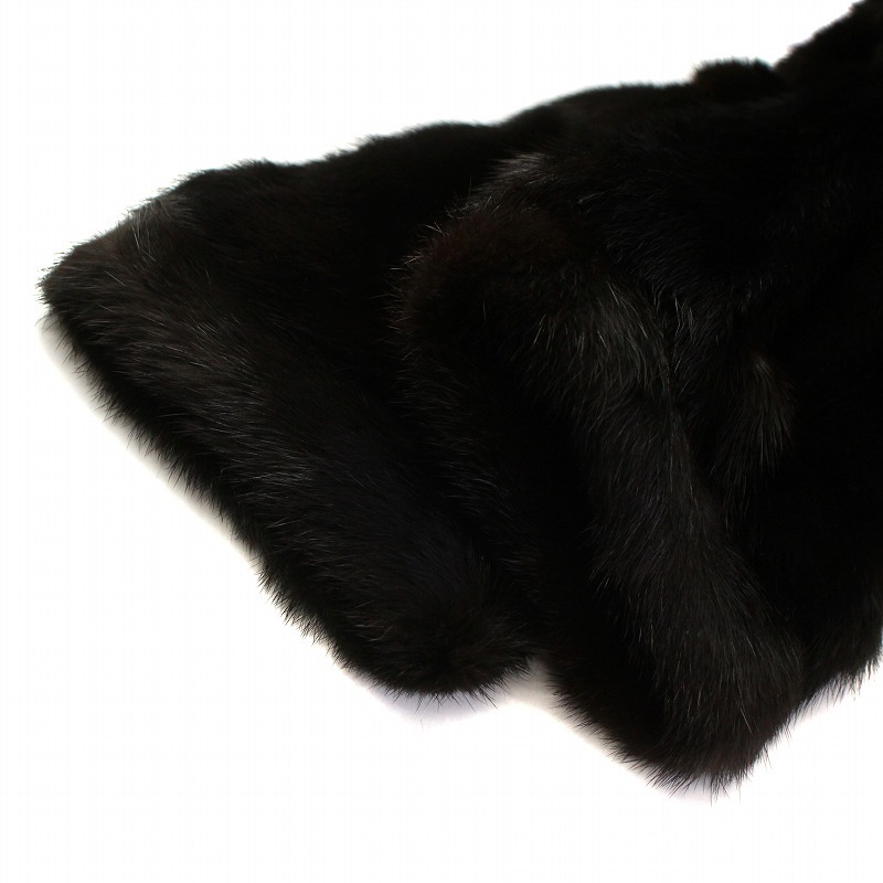 ゼンシン Zensin ファーコート 毛皮 ダークミンクファー ミドル 13 XL 大きいサイズ 黒 ブラック /AQ ■GY18 レディースの画像9