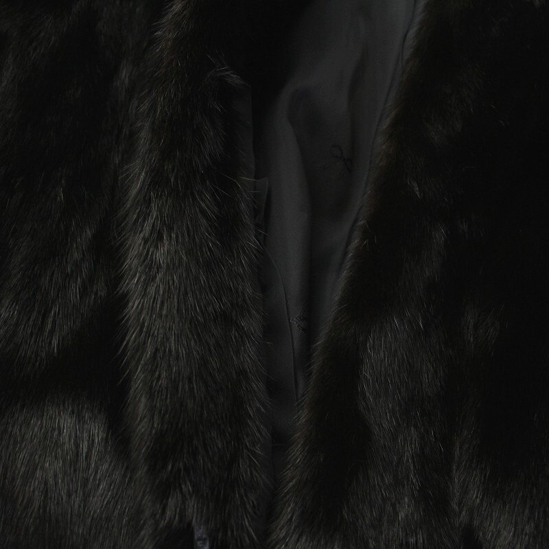 ゼンシン Zensin ファーコート 毛皮 ダークミンクファー ミドル 13 XL 大きいサイズ 黒 ブラック /AQ ■GY18 レディースの画像8