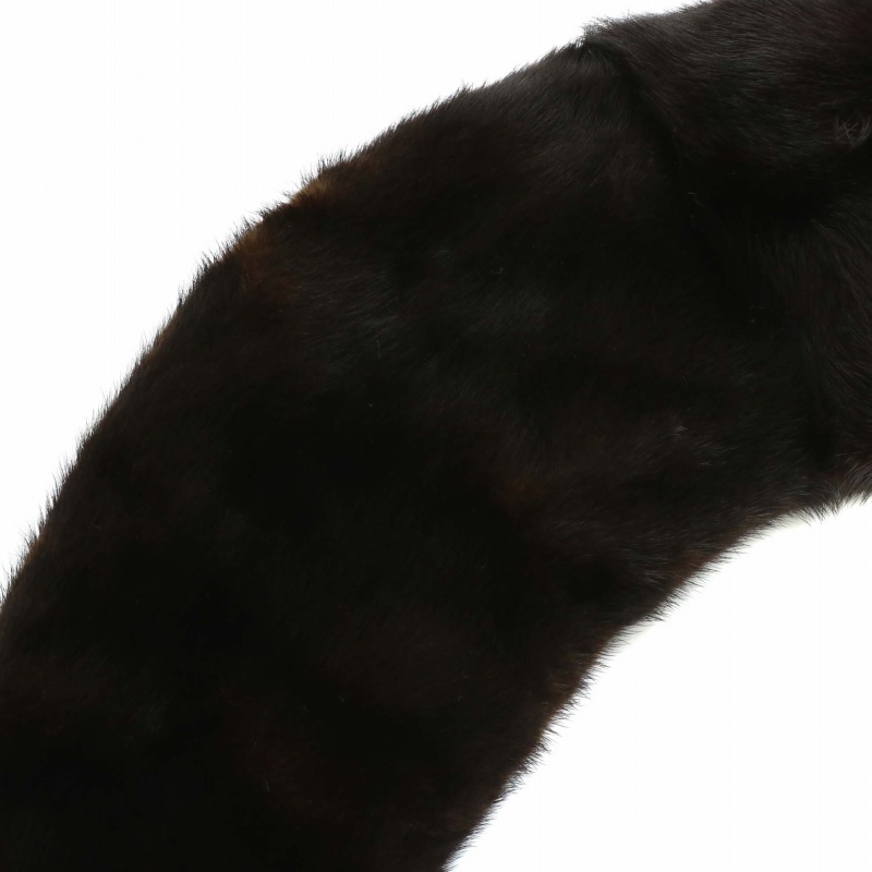  No-brand tippet muffler fur fur mink fringe tea color Brown /XZ #GY18 lady's 