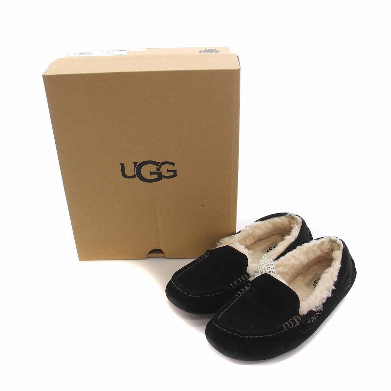 アグ オーストラリア UGG australia アンスレー Ansley スリッポン モカシン ムートン US7 24cm 黒 ブラック 3312 /YM ●D レディース_画像9