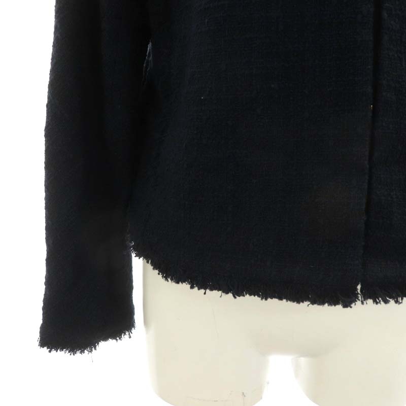  La Totalite La TOTALITE tweed no color jacket outer thin cotton . navy blue navy /NR #OS lady's 
