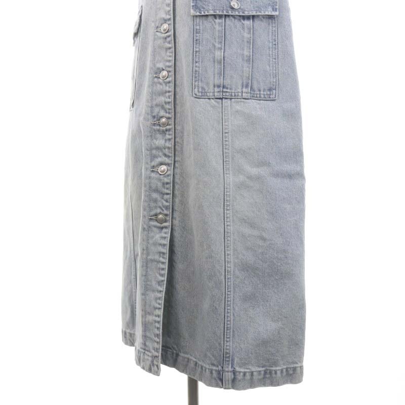 未使用品 ボーダーズアットバルコニー 23SS DENIM JUMPER SKIRT ジャンパースカート ロング マキシ丈 38 ライトブルー /MI ■OS レディース_画像5