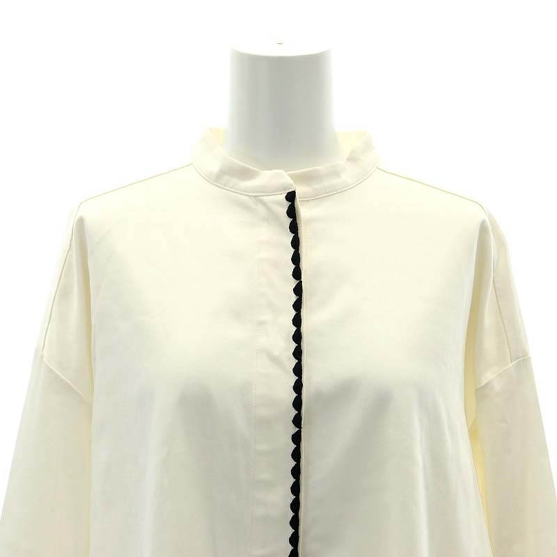 ヨリ yori ハマグリ刺繍ブラウス シャツ 長袖 38 オフホワイト /DF ■OS ■SH レディース_画像5