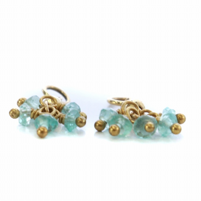  Agete agete earrings charm 2 point set beads clear light blue light blue Gold color /KW lady's 