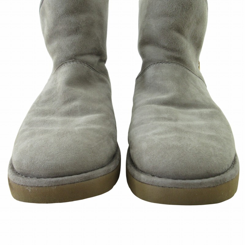 アグ UGG キップ ショートブーツ ムートンブーツ サイドファスナー 裏ボア 1019631 ベージュ系 グレー系 US 7 24cm 0409 レディース_画像4