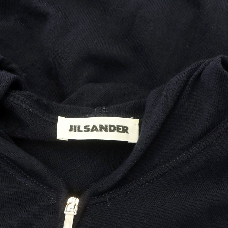 ジルサンダー JIL SANDER ウール ジップアップ パーカー ニット 長袖 36 紺 ネイビー /HK ■OS レディース_画像3