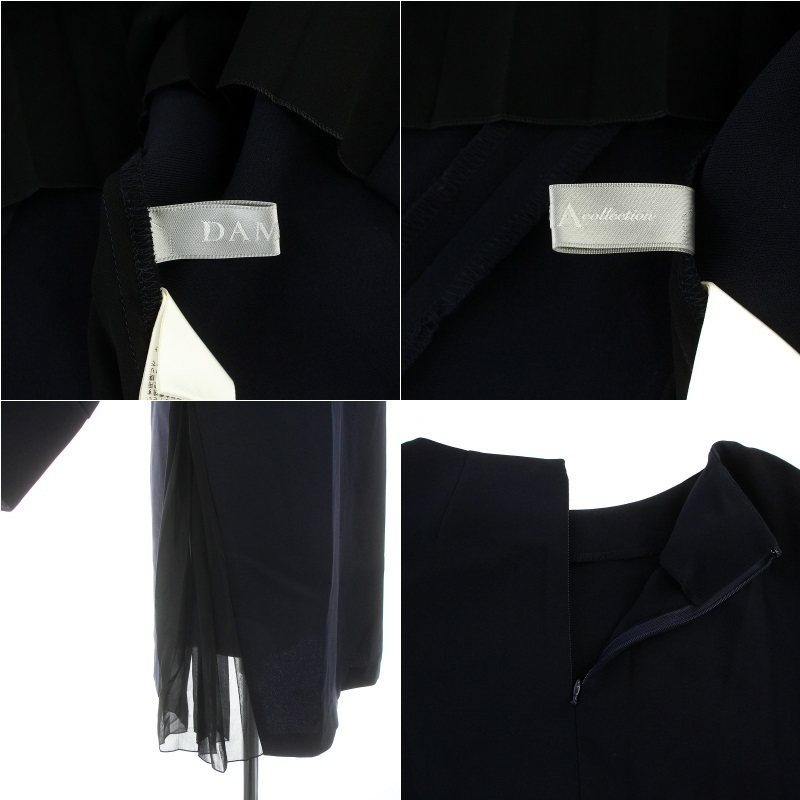 da-ma collection dama collection tunic blouse long sleeve switch pleat sia-7AR S dark navy /KU lady's 