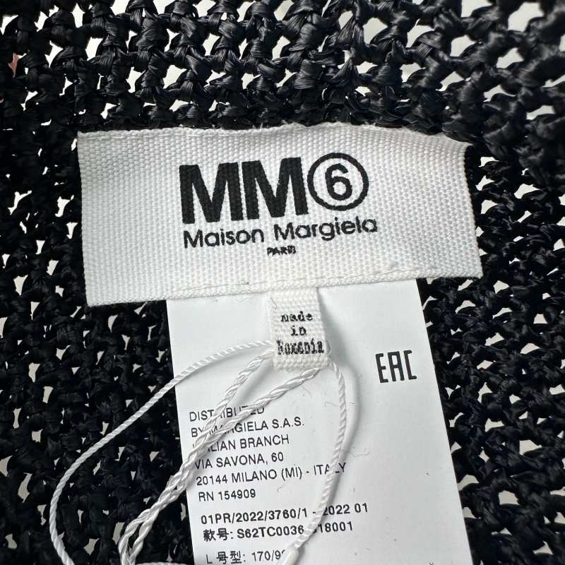 未使用品 エムエムシックス メゾンマルジェラ MM6 Maison Margiela 22SS 編み込み ハット Caps L S062-MM6 RTW SHOW L 黒 ブラック S62TC00_画像5