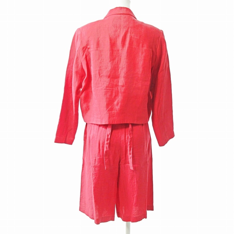  Christian Dior Christian Dior sport SPORTS setup jacket culotte suit flax linen red S M 0327