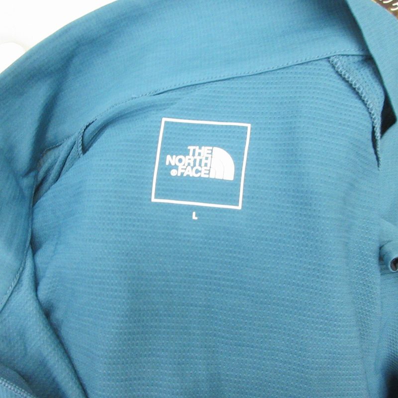 未使用品 ザノースフェイス THE NORTH FACE タグ付 L/S FlashDry Zip Up NT12005 Tシャツ カットソー ジップアップ ロゴプリント L ■GY09の画像7