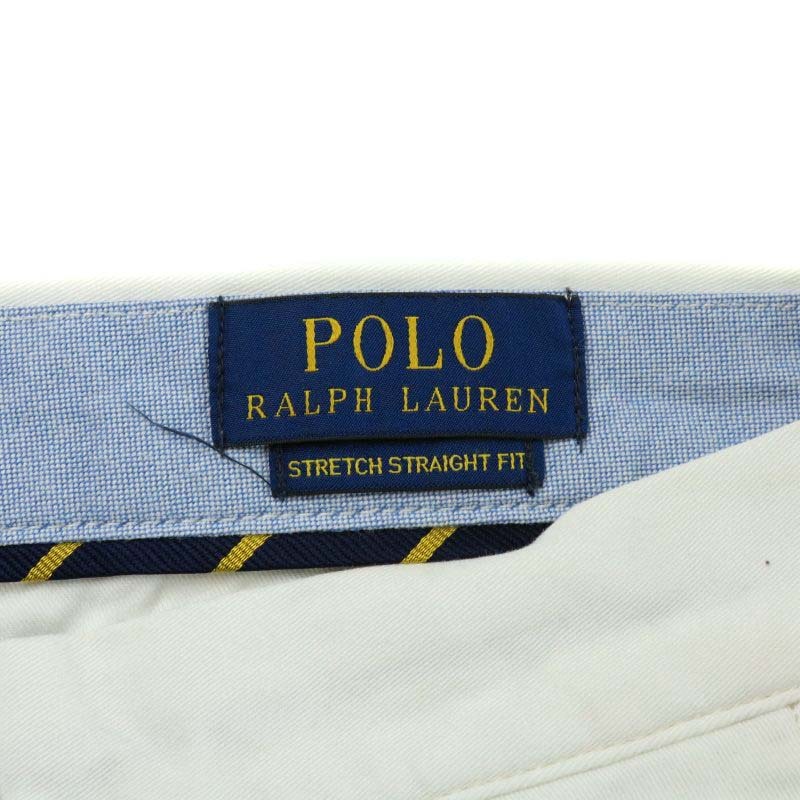 ポロ ラルフローレン POLO RALPH LAUREN STRETCH STRAIGHT FIT チノパンツ ジップフライ ロゴ 刺繍 32/32 M 白_画像5