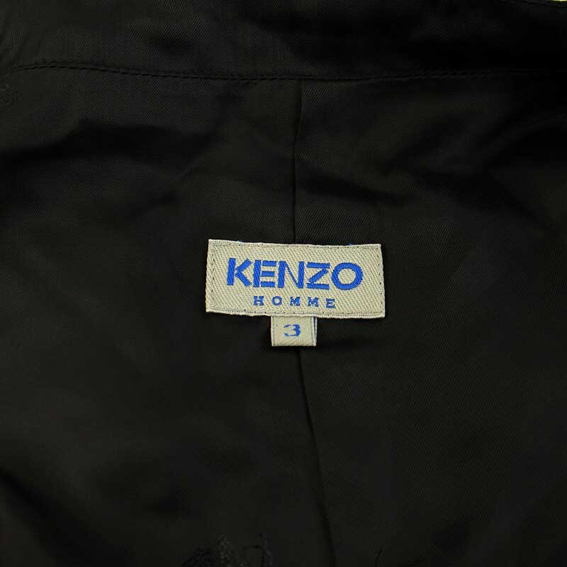 ケンゾーオム KENZO HOMME ベスト ジレ 前開き シルク ペイズリー柄 3 L 黒 ブラック /KQ メンズの画像3