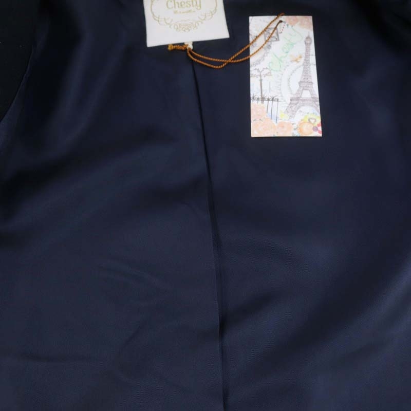  unused goods Chesty Chestybiju- spring coat no color coat long 1 navy blue navy /HS #OS lady's 