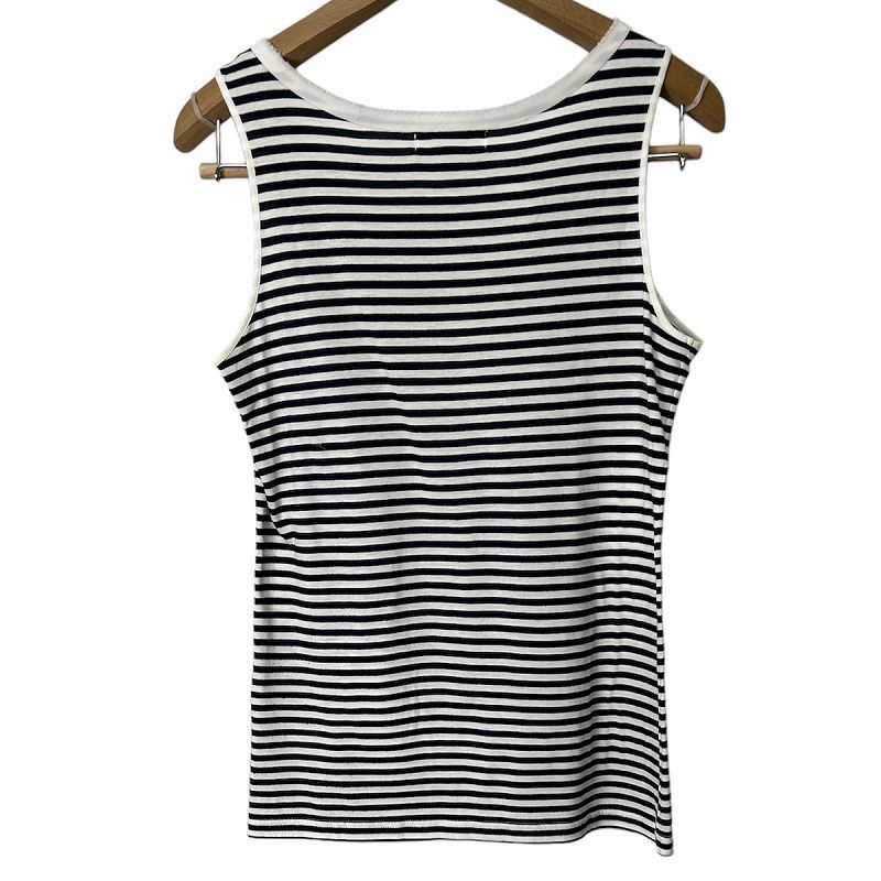  Moga MOGA border tank top no sleeve white navy blue white navy 38 lady's 