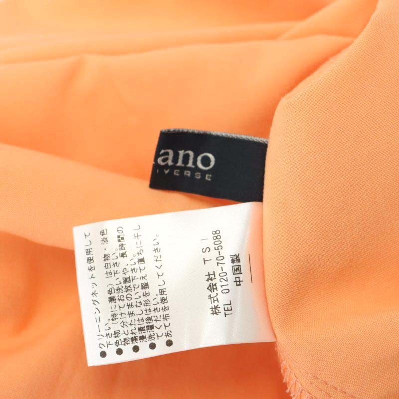 ナノユニバース nano universe ピンタックシャツ フレンチスリーブ F オレンジ 6733121322 /AT ■OS レディース_画像4