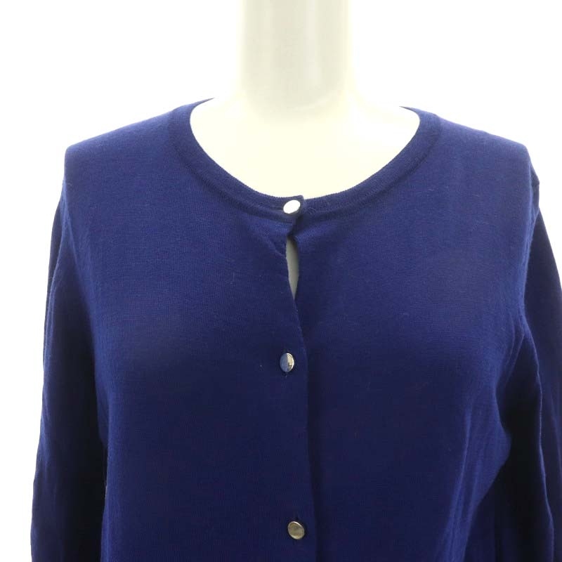  Indivi INDIVI metal button knitted cardigan long sleeve crew neck wool 38 blue blue /NR #OS lady's 