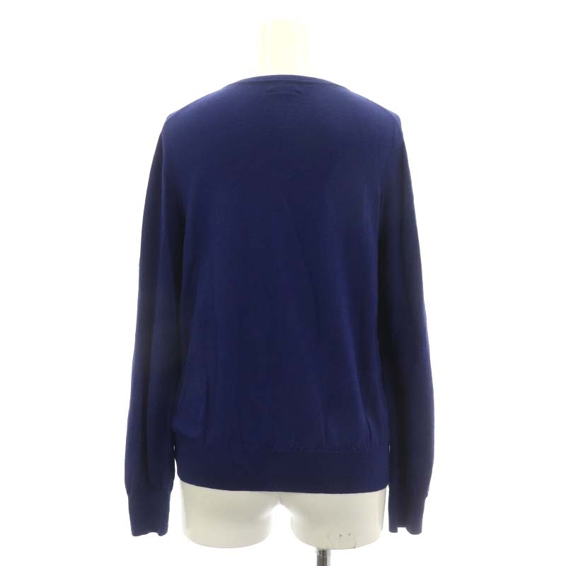  Indivi INDIVI metal button knitted cardigan long sleeve crew neck wool 38 blue blue /NR #OS lady's 