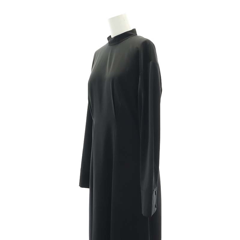  Le Ciel Bleu LE CIEL BLEU 21SS WRAP BUTTON DETAIL DRESS One-piece maxi long long sleeve V neck 36 S black black 