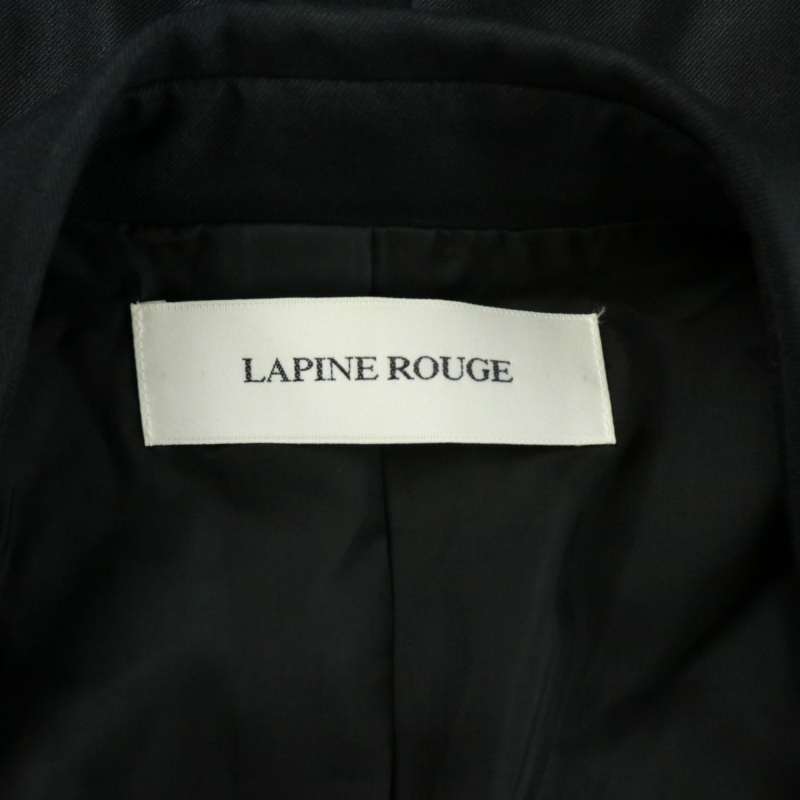 ラピーヌ ルージュ LAPINE ROUGE テーラードジャケット シングル 2B ノーベント 背抜き 9 M 黒 ブラック /XK レディース_画像7