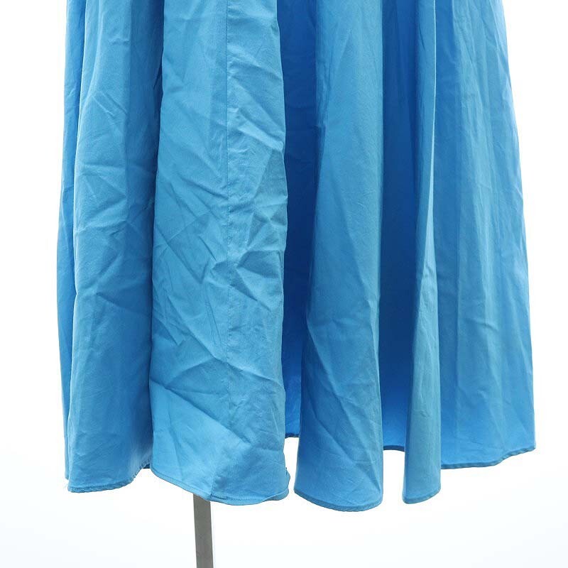 ルシェルブルー LE CIEL BLEU ワンピース マキシ ロング リボン 半袖 36 S 青 ブルー /AT レディース_画像8