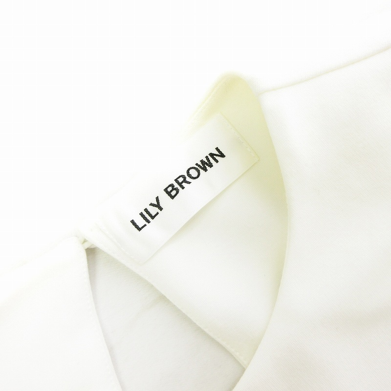 リリーブラウン Lily Brown 22SS コルセットドッキングTシャツ カットソー 半袖 ウエストリボン 白 ピンク ホワイト F ■002 レディース_画像7