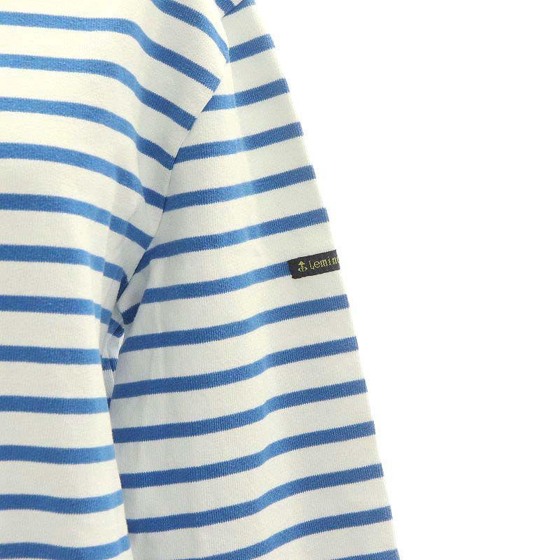 ルミノア Leminor バスクシャツ ボーダー カットソー 長袖 L 白 青 ホワイト ブルー /HK ■OS レディース_画像5
