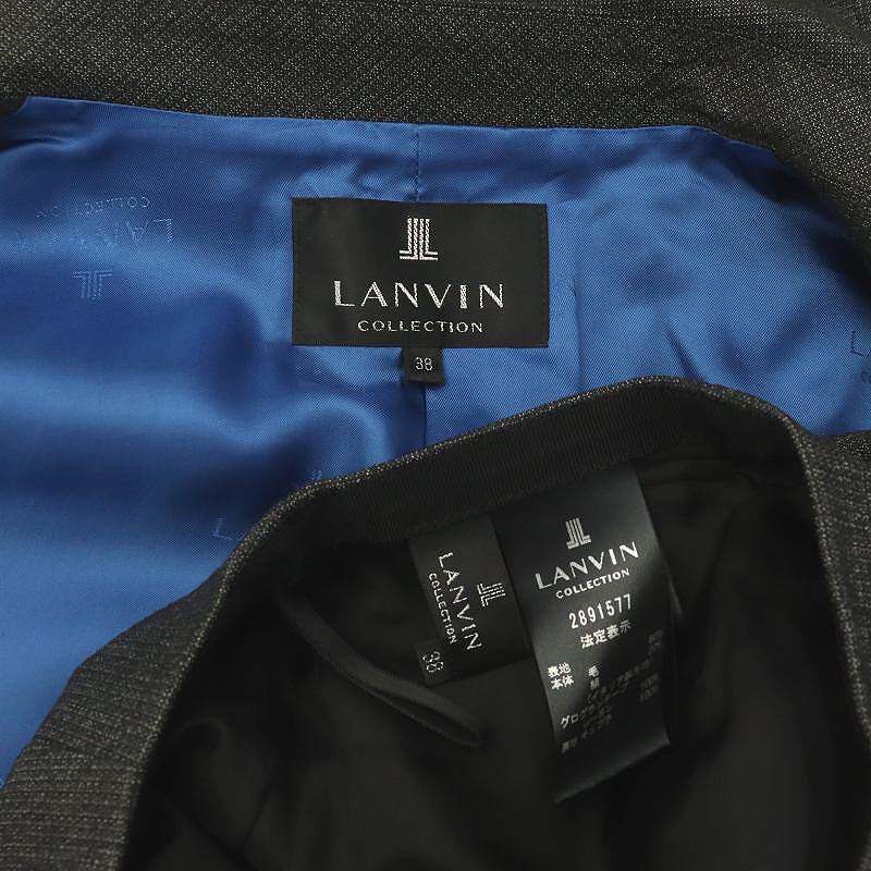 ランバン LANVIN コレクション COLLECTION セットアップ 上下 ウールシルク サイドベンツスーツ テーラードジャケット スカート タイト 膝_画像6