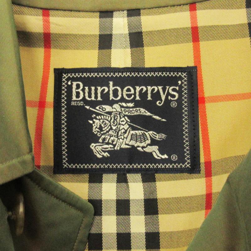 バーバリーズ Burberrys ヴィンテージ 90’s ステンカラー コート ロング 裏ノバチェック 玉虫色 カーキ 170 メンズ_画像6