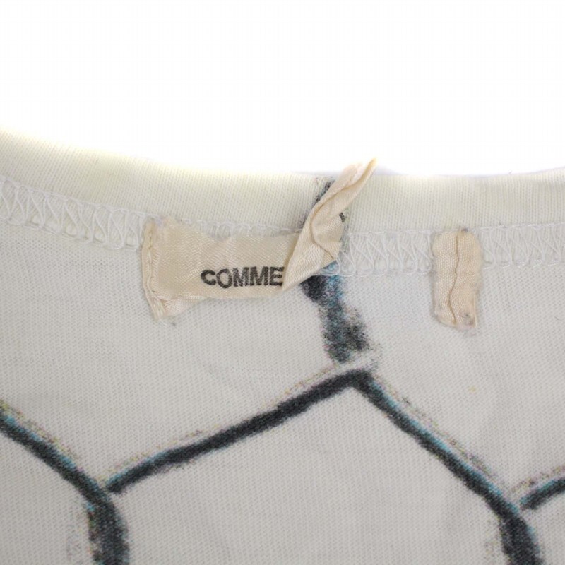  Comme des Garcons COMME des GARCONS AD2000 футболка cut and sewn короткий рукав вырез лодочкой принт белый белый /BM женский 