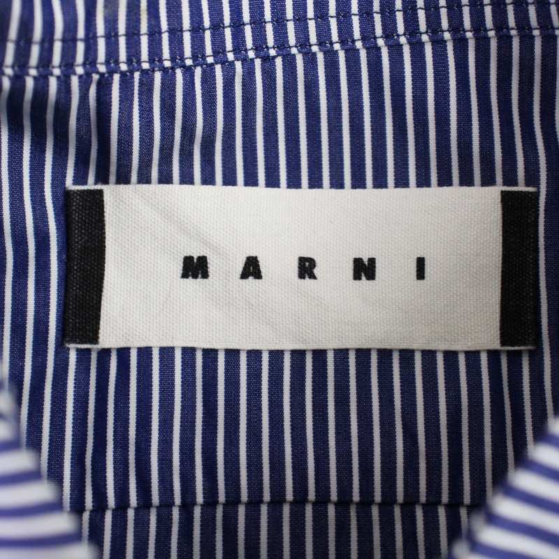  Marni MARNI рубашка длинный рукав полоса рисунок рукав переключатель 44 S темно-синий темно-синий белый белый /BM мужской 