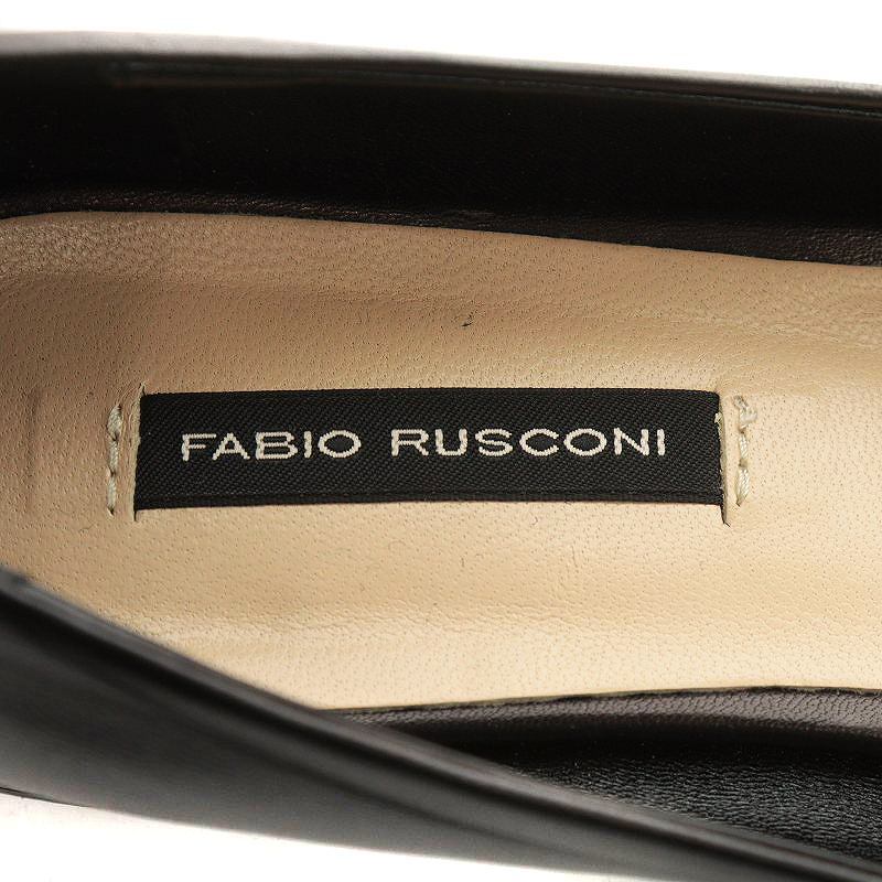 ファビオルスコーニ FABIO RUSCONI パンプス ポインテッドトゥ レザー 35 22.0cm 黒 ブラック /AN43 レディースの画像4