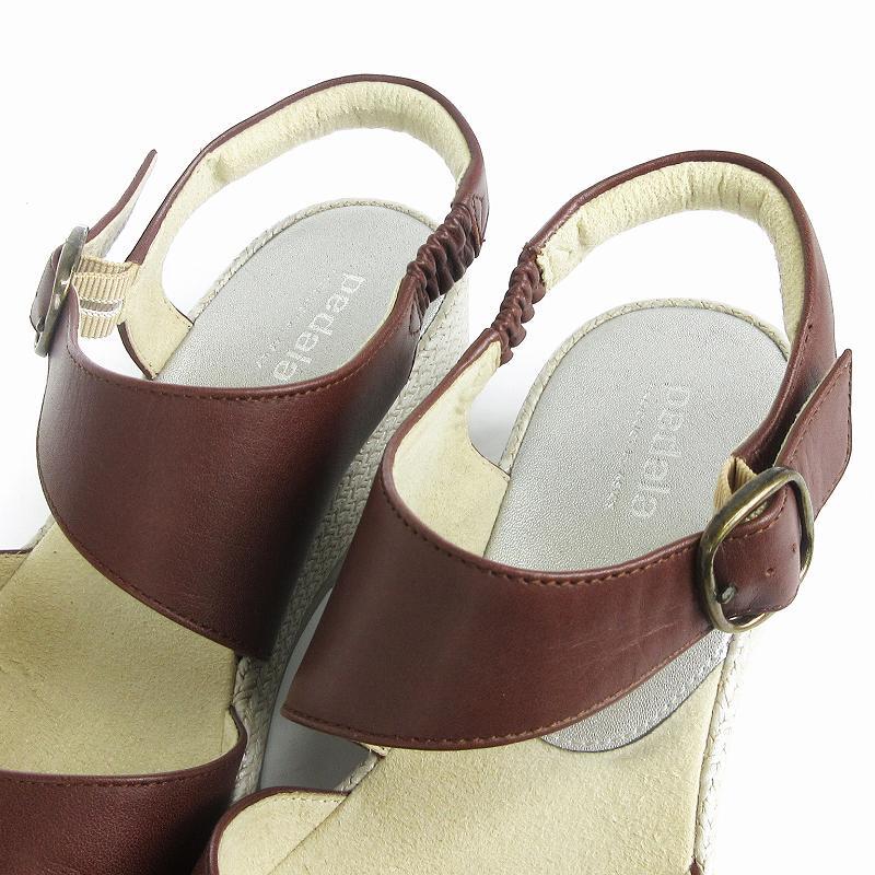  Asics asicspedala strap sandals open tu leather rubber sole Brown 22.5cm #002 lady's 